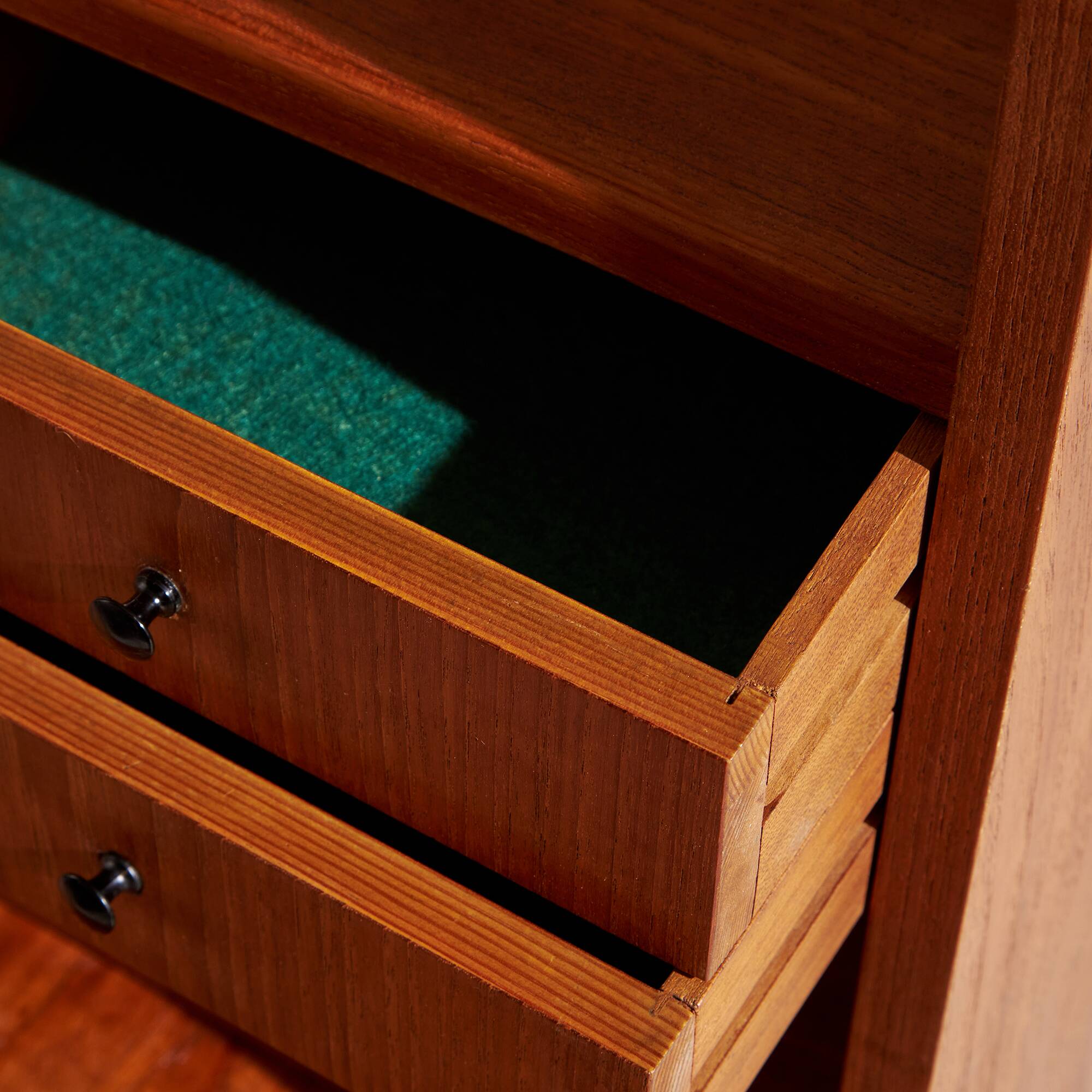 Restored teak bureau desk