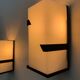 Pair of perspex and metal wall lamps, 50s