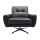 Chaise en cuir pivotant des années 1960 en noir