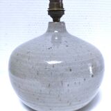 Crackle glaze enamelled stoneware lamp base signed CB LM