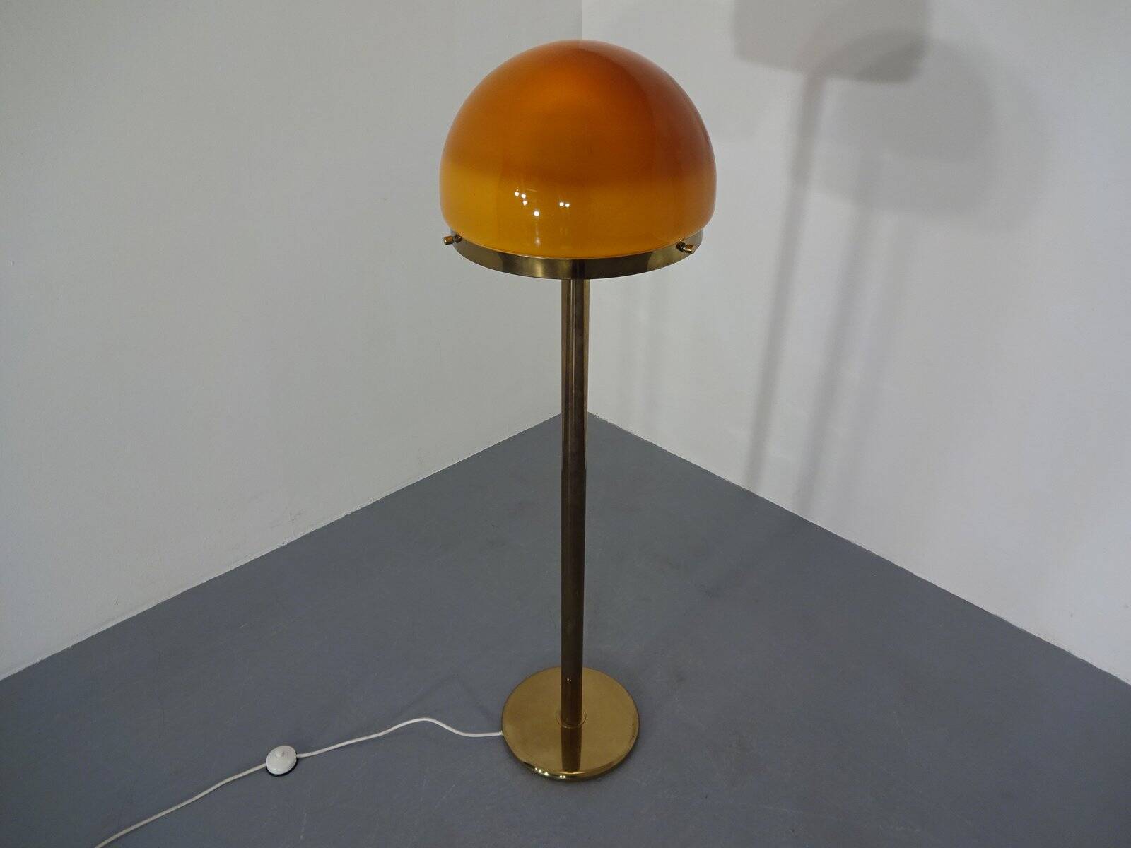 Brass and Glass Floor Lamp, 1970s