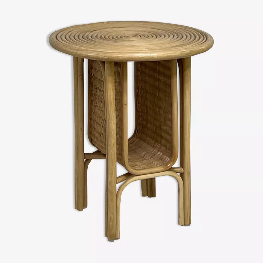 Rattan side table