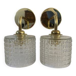 Paire appliques globes - verre