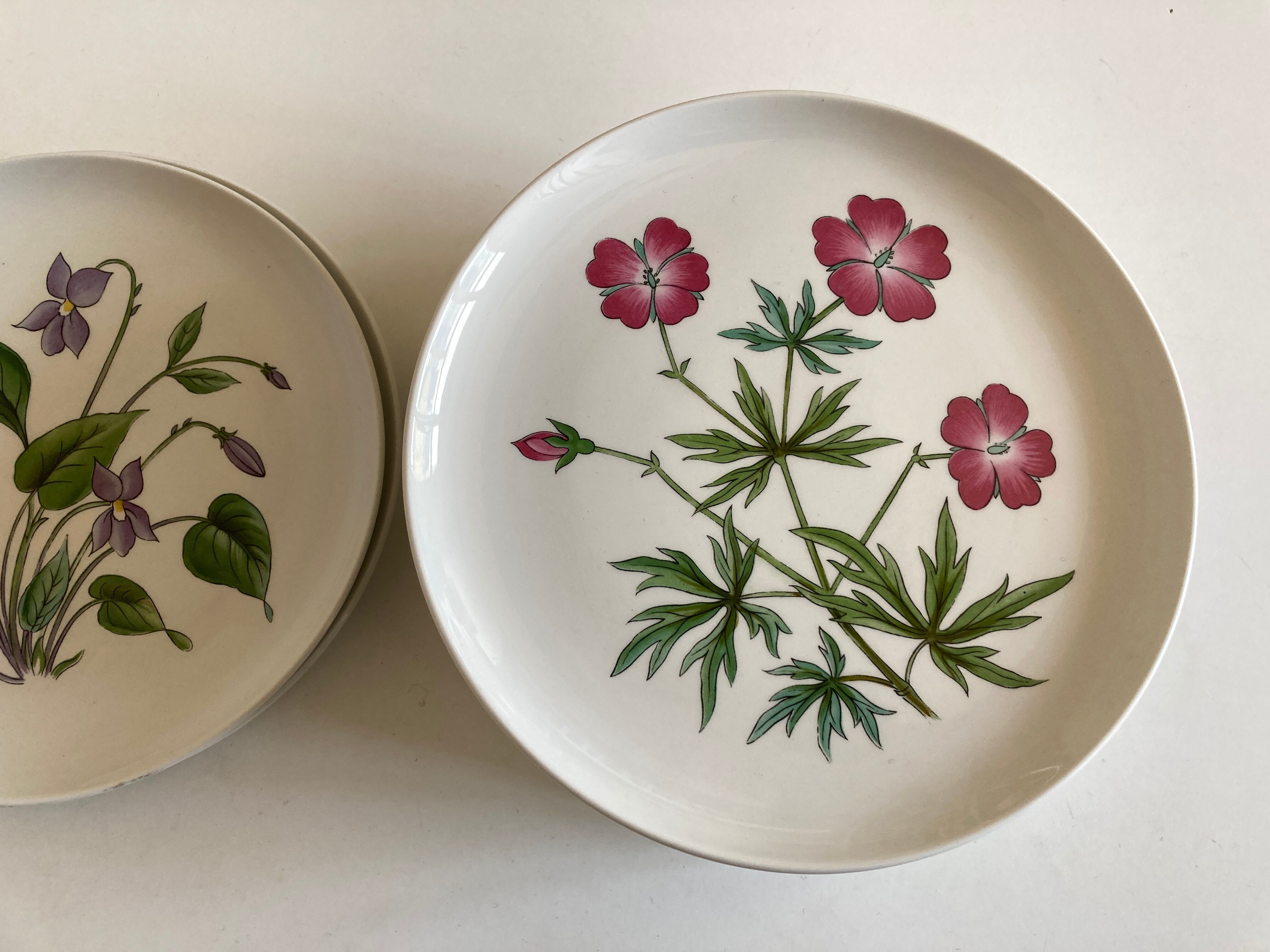 Set 11 assiettes fleurs Rorstrand Sweden Flora 1970