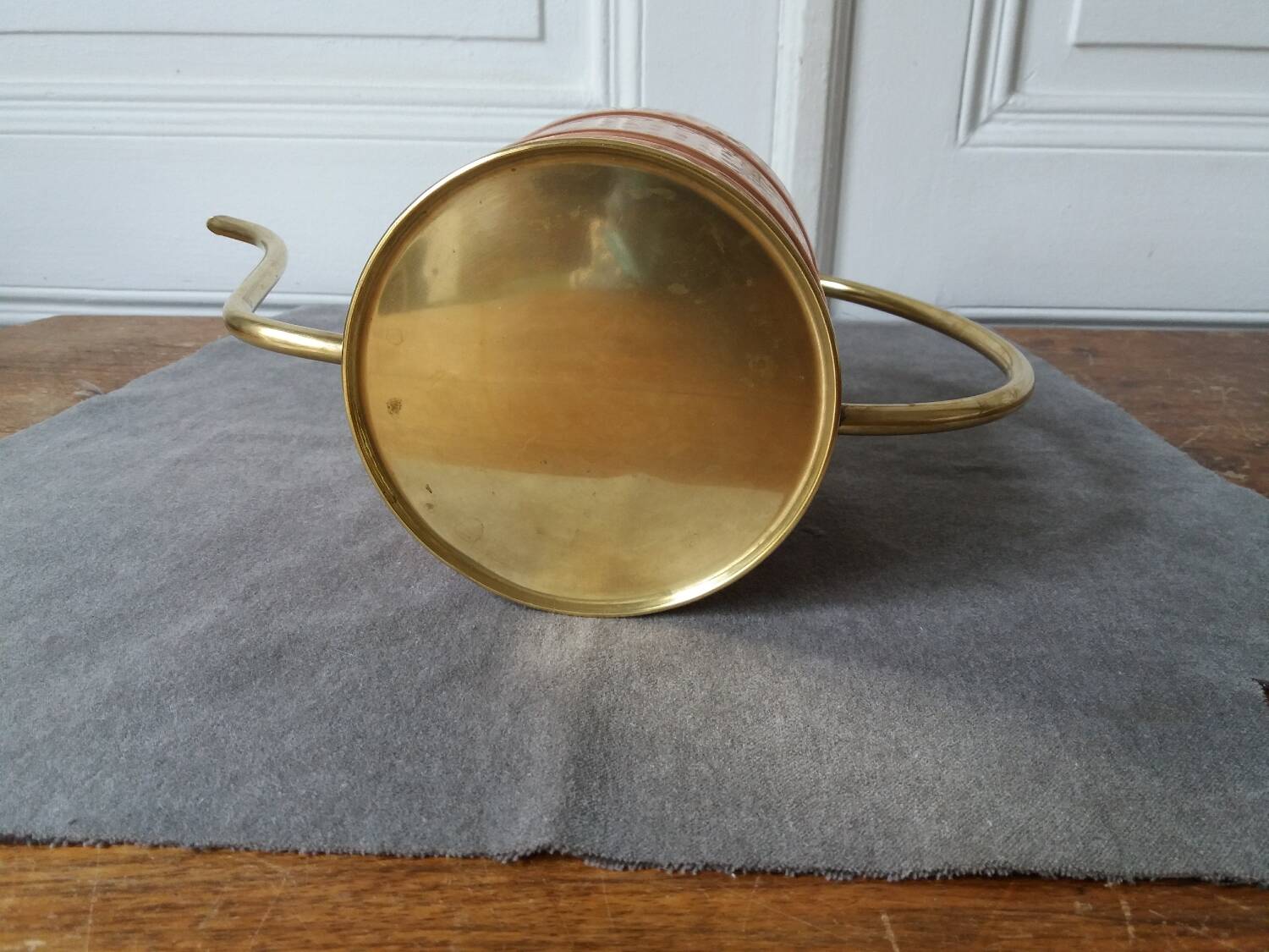 Old hammered copper watering can