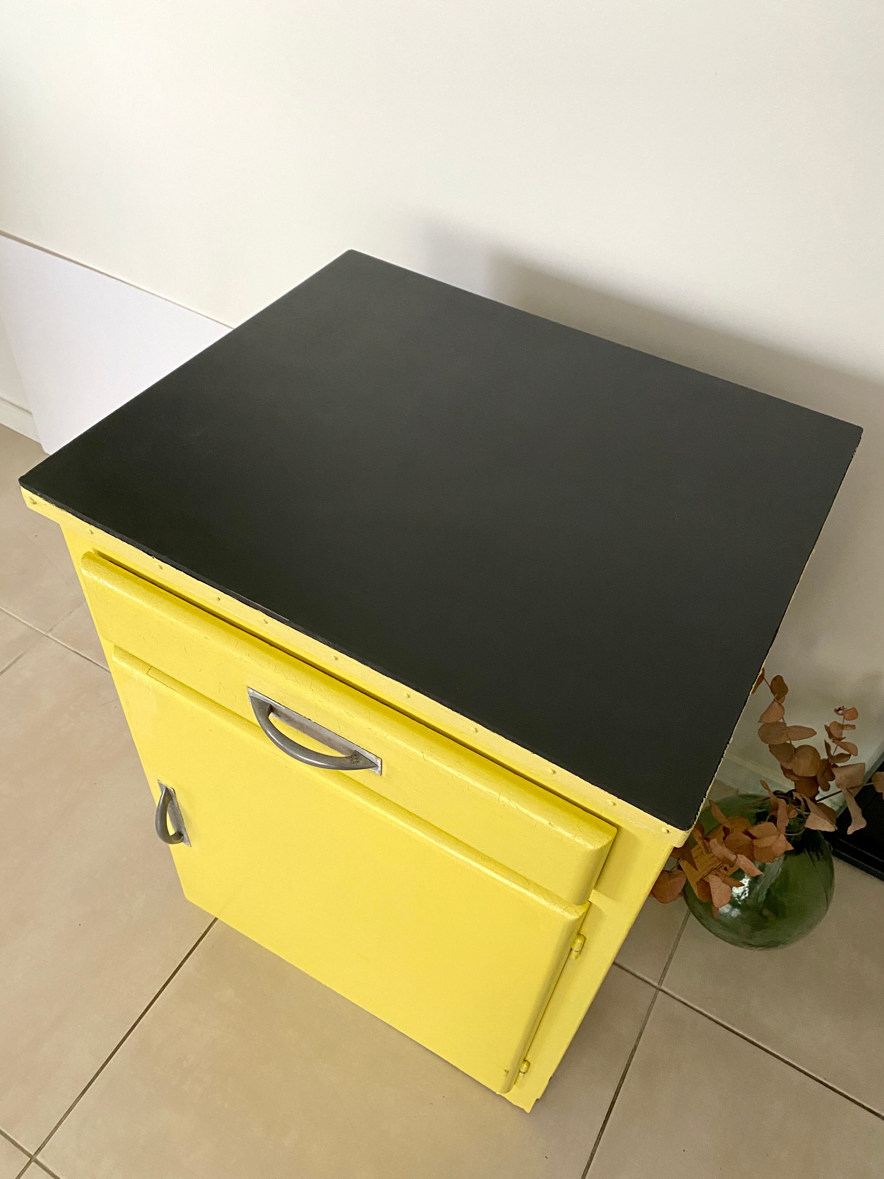 Old yellow vintage jam maker