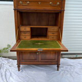 Louis xvi secretary in walnut with gray veined marble top 19th century
