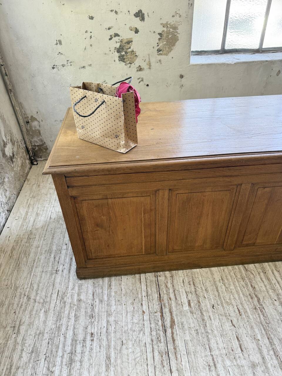 1950s oak office counter