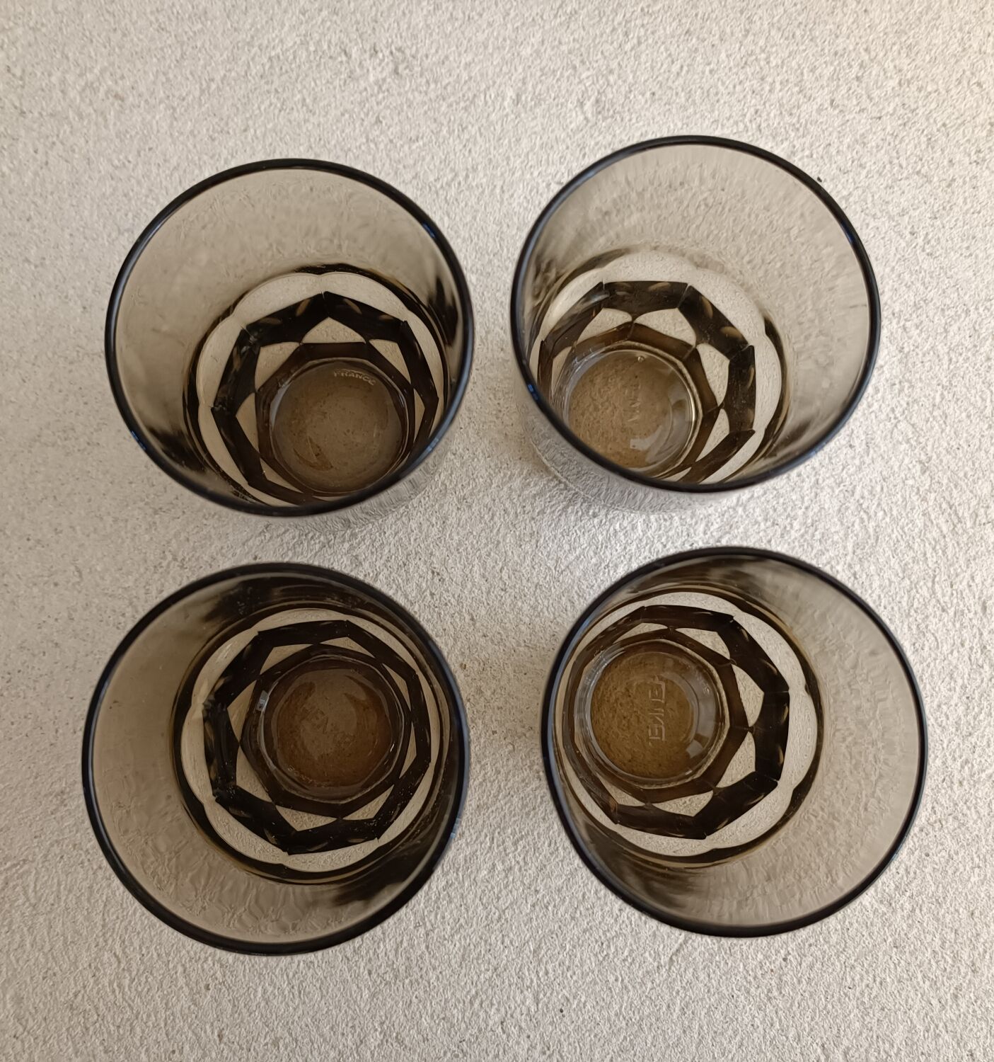 4 verres à eau vintage