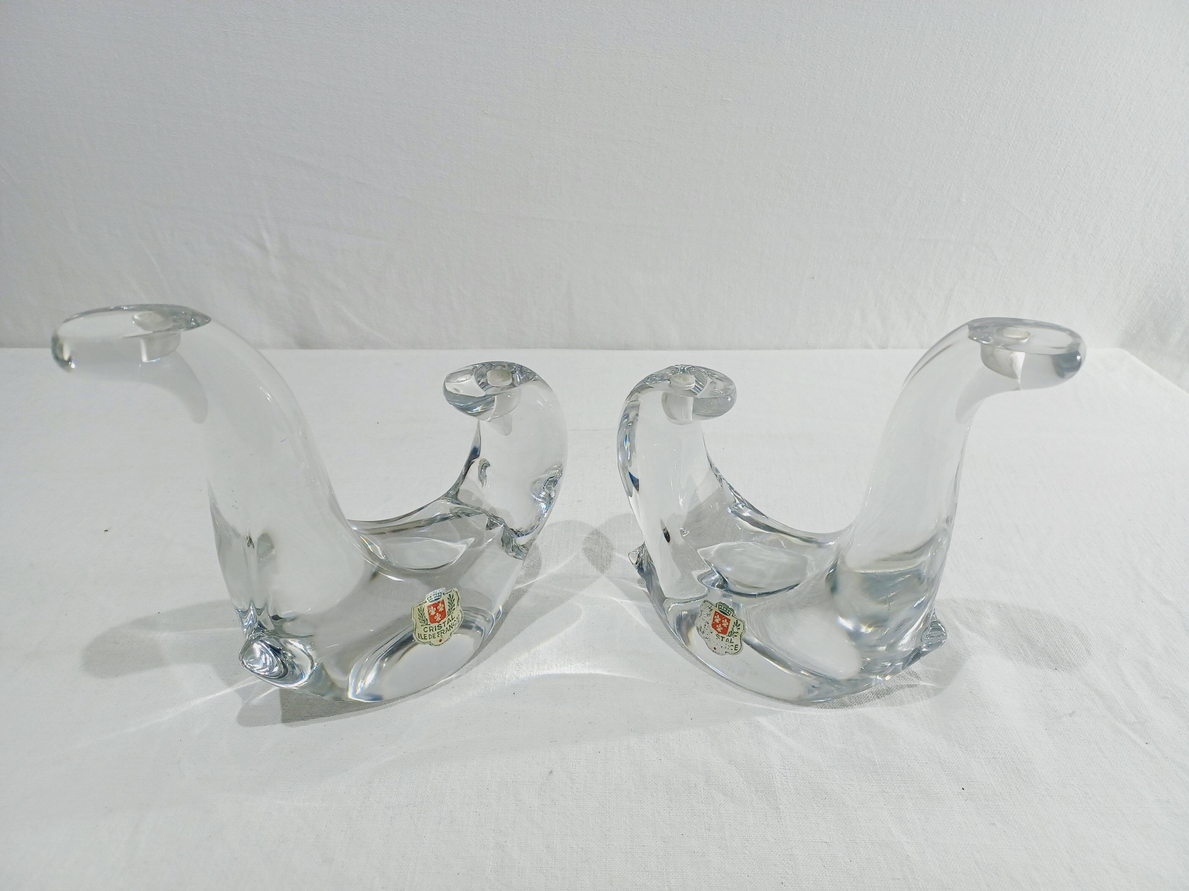 Pair of crystal candlesticks
