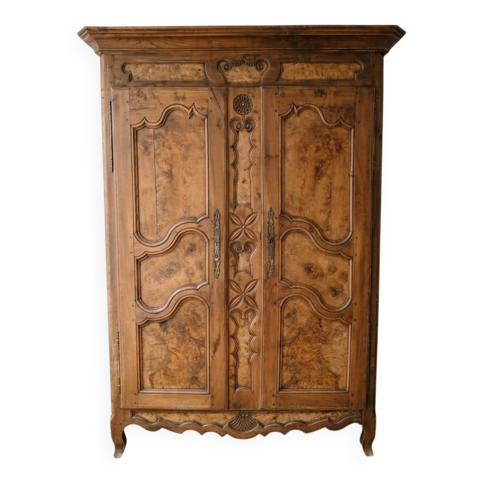 Antique Bressan wardrobe in carved wood