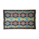 Handwoven vintage accent geometrical rug, colorful wool, Romanian carpet 220x146cm
