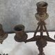 Pair of antique candelabra in patinated bronze spelter