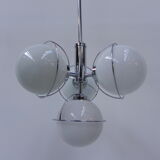 Vintage space age hanging lamp with 4 glass balls