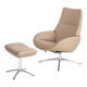 Fauteuil en cuir avec repose-pieds. Modèle Lotus. Edition: Kebe. Danemark