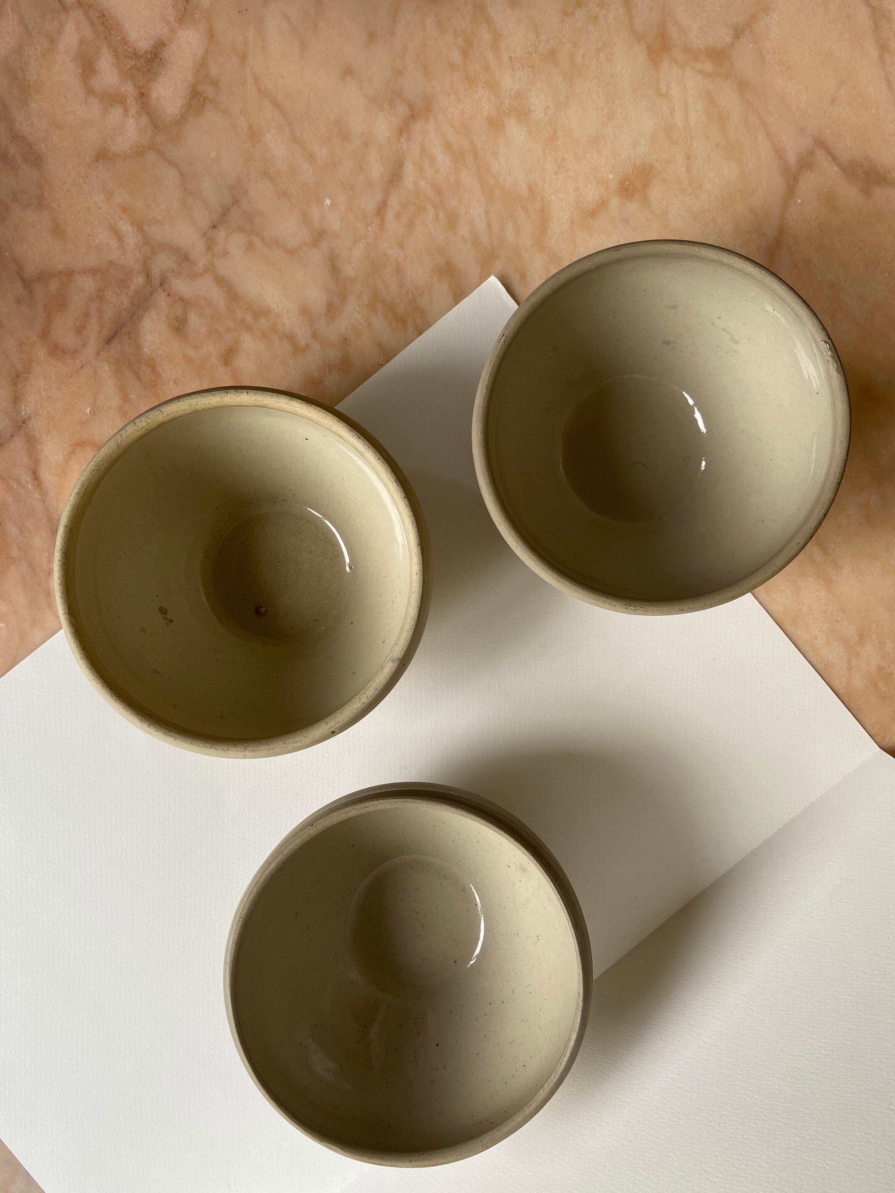 Trio de bols en grès émaillé