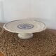 Old earthenware cake display from Gien decor Rouen