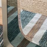 Bevelled mirror in brushed aluminium 1970