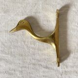 Brass coat hook, zoomorphic towel holder, bird