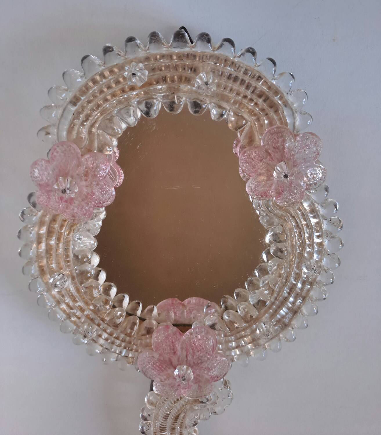 Venetian hand-held vanity mirror