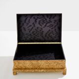 Coffre en marqueterie de bambou et laiton Galerie Maison & Jardin 1970