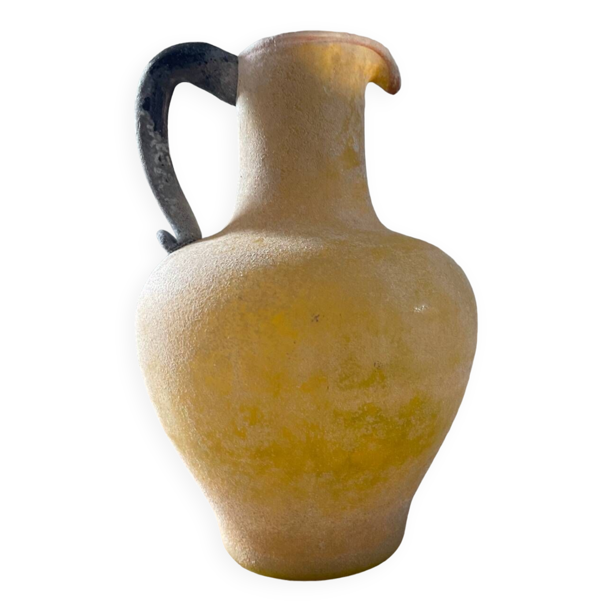 Scavo Murano vase jug in yellow glass paste