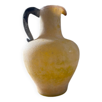 Vase Scavo Murano cruche en pâte de verre jaune