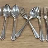 Set of 12 cutlery signed Christofle model Spatours in silver metal
