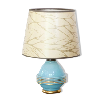 Pale blue glass lamp, 40s