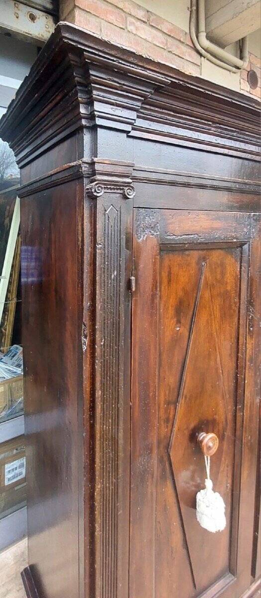 Antique 2-door walnut wardrobe, 17th century