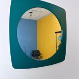 Miroir mural vintage en bois – vert foncé, années 70
