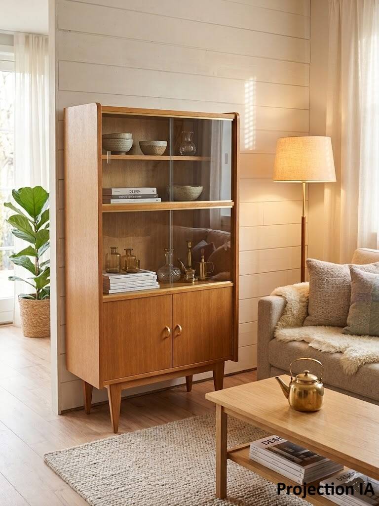 Scandinavian Vintage Display Library 1950s - Mid Century