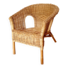 Vintage children's armchair in wicker and rattan