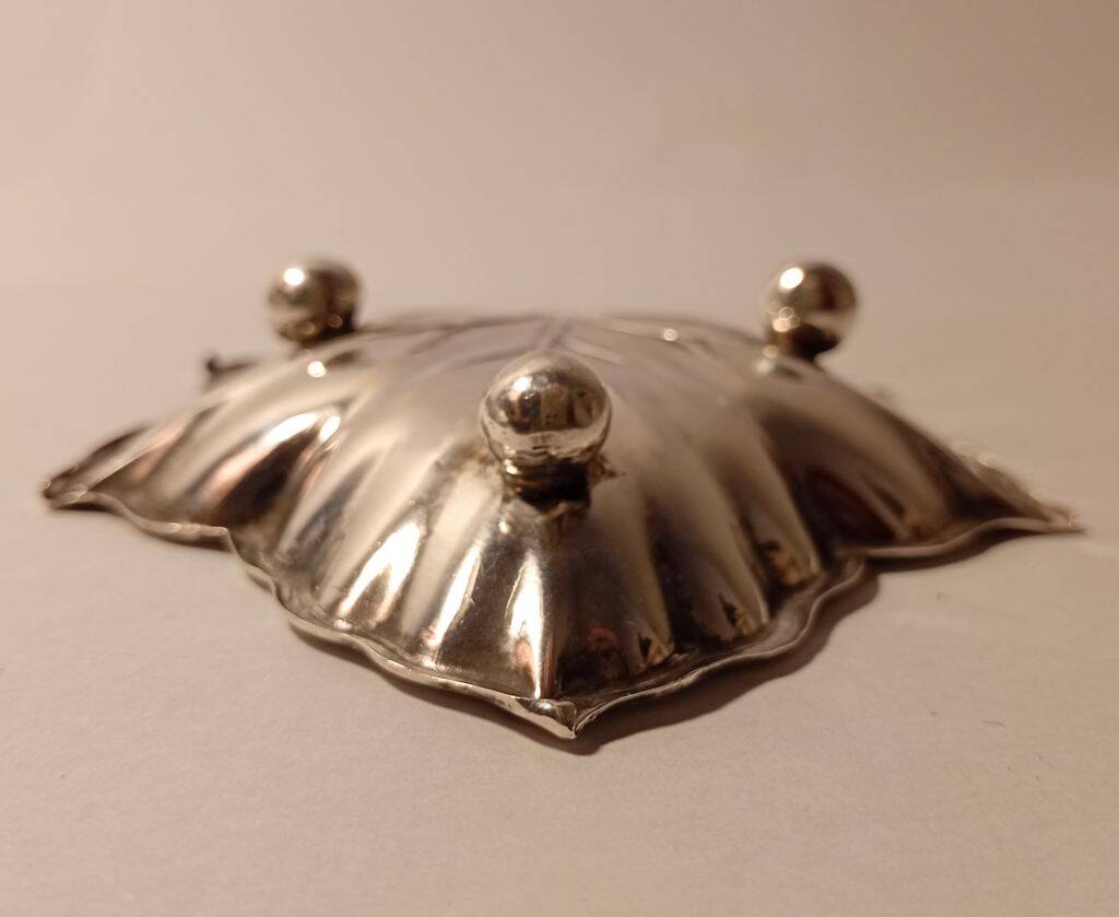 Sterling Silver Vine Leaf Footed Dish Topazio Portugal
