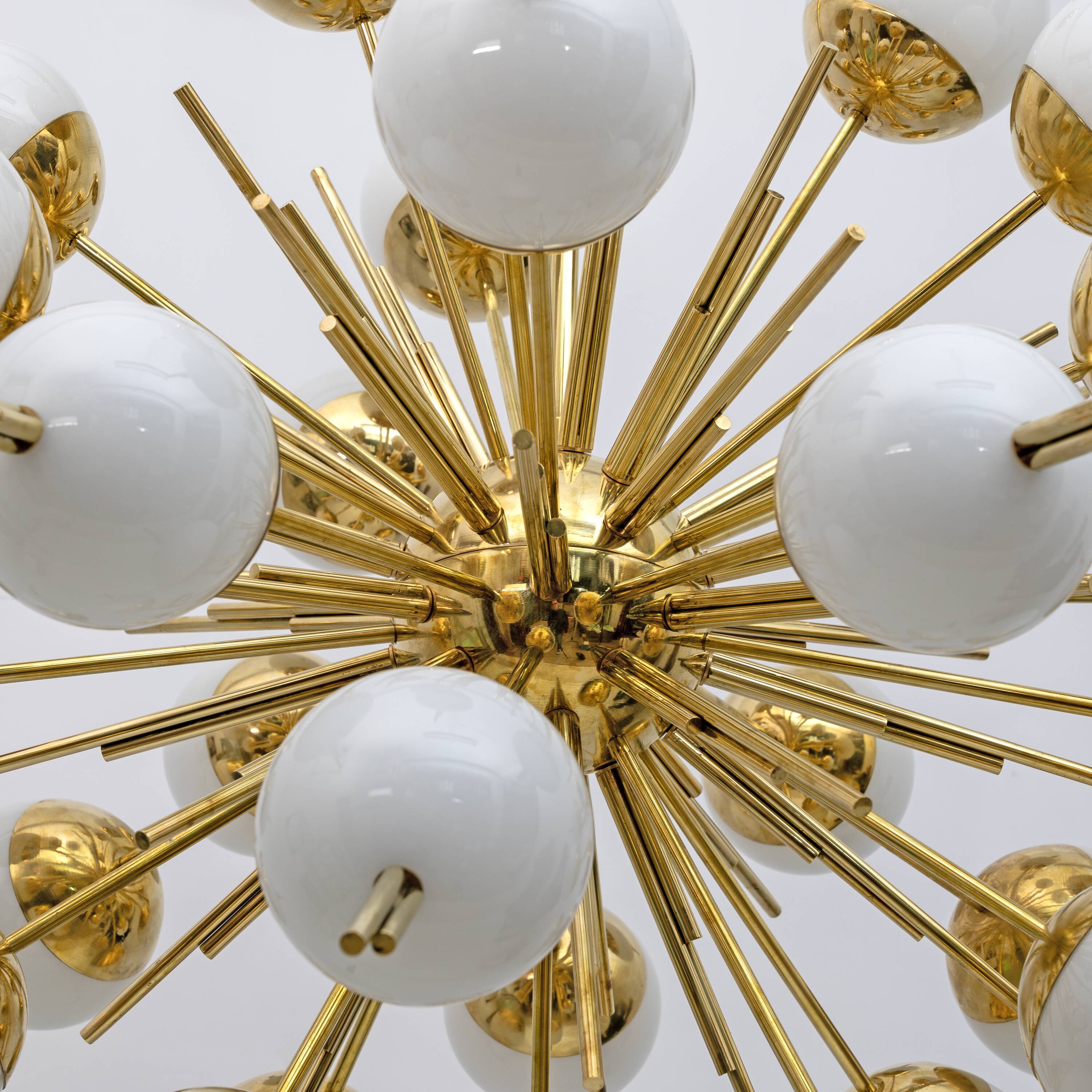Large Sputnik Murano Glass and Brass Chandelier