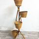 Porte plantes vintage rotin 1970