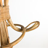 Vintage rattan and bamboo coat rack stand