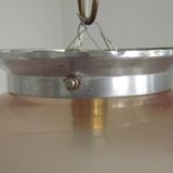 Ceiling light / Art Deco lamp in pink and gold with a glass shade - Silver Fitter
