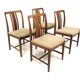 Set of 4 Scandinavian walnut chairs, Linde Nilsson, Lammhult, Sweden