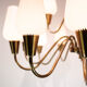 Lamp with arms of brass and glass, of Danish design from the 1950s