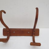 Antique wooden coat rack equipped with 2 parrot heads, walnut color
