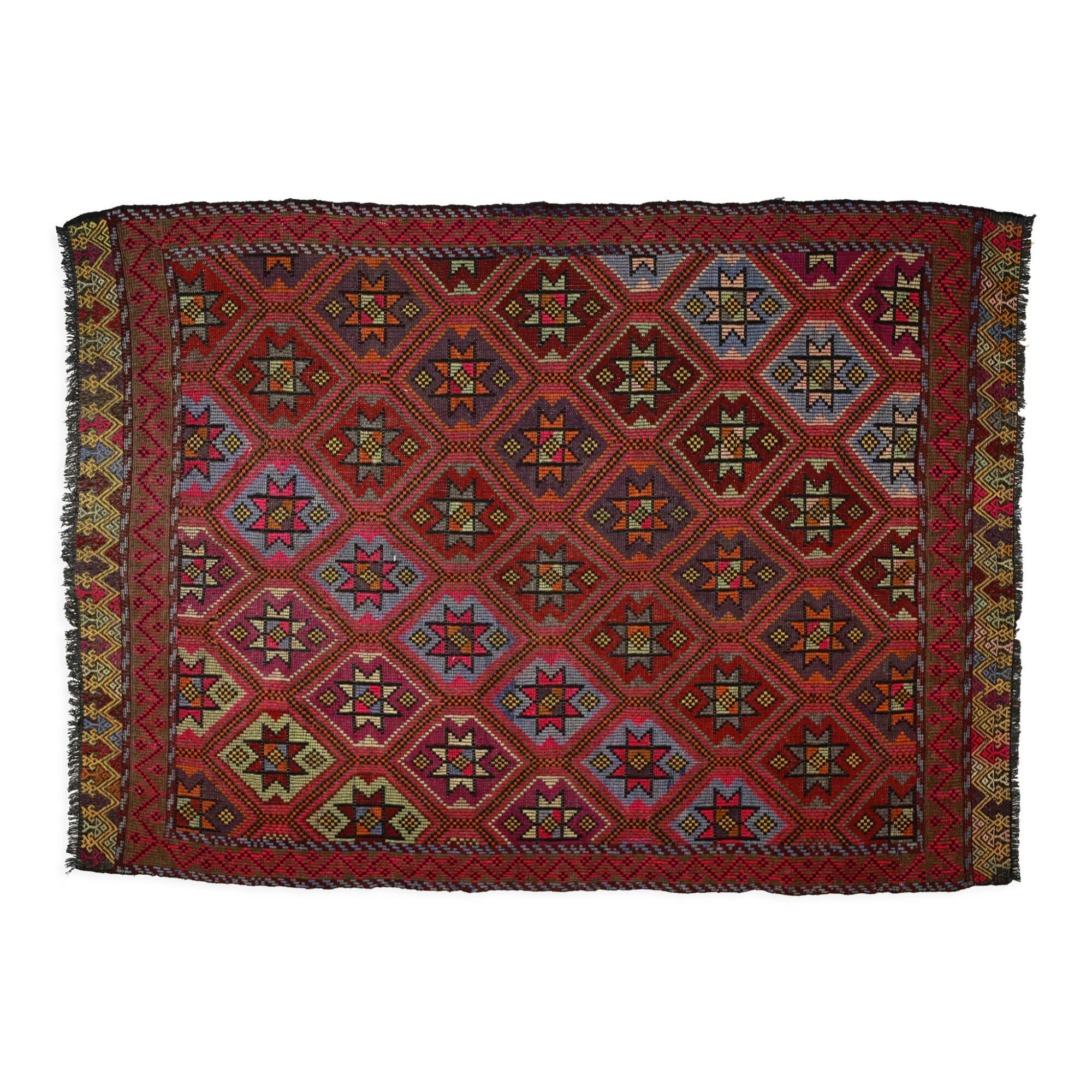 Anatolian handmade kilim rug 282 cm x 205 cm