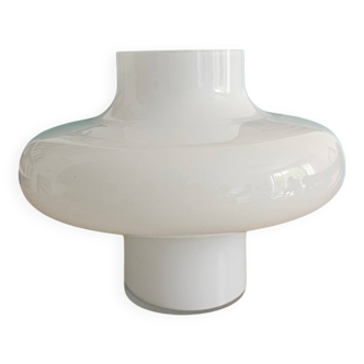Vase champignonsm en verre epais blanc années 70