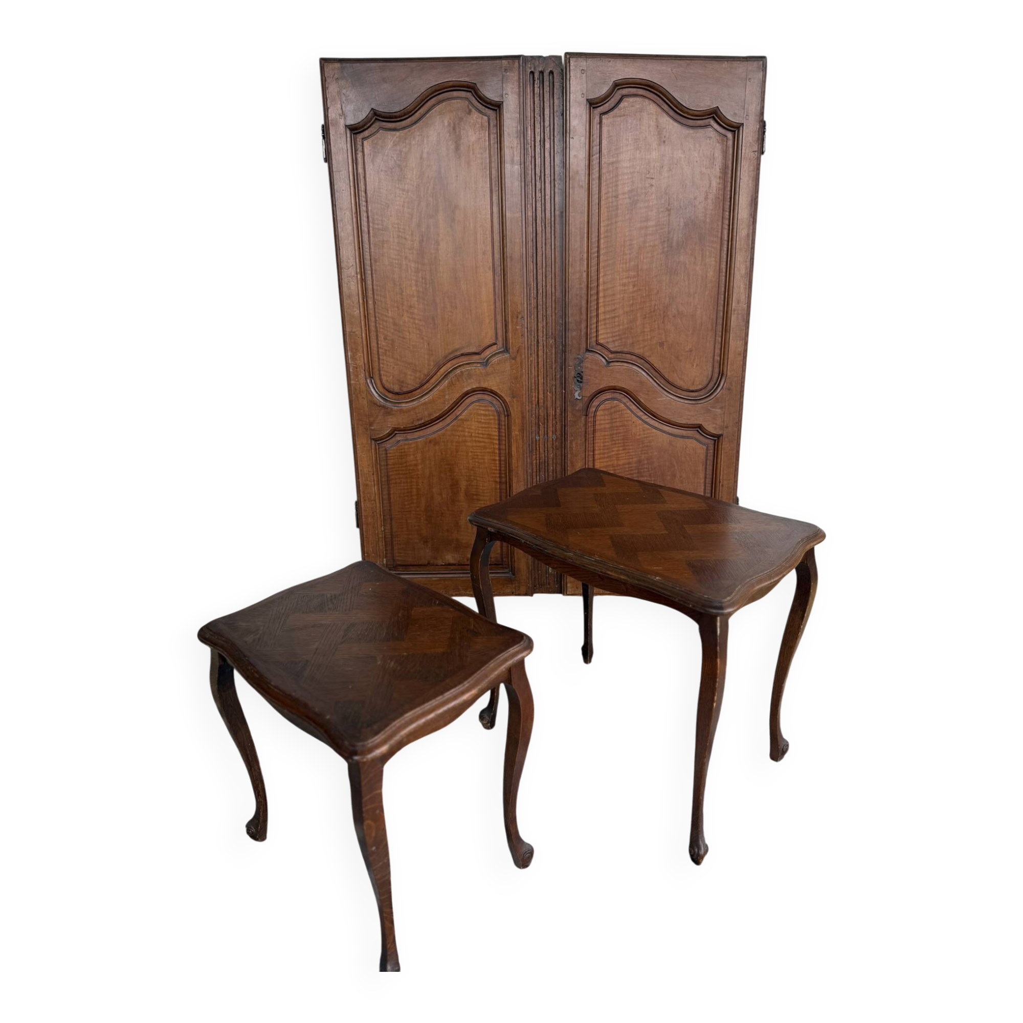 2 nesting tables in wood - Louis XV style