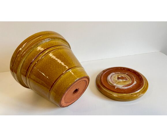 Cache-pot à trou et sa soucoupe - poterie Clarous France