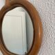 Vintage mirror 1960 rattan apple wicker bamboo - 32 x 35 cm