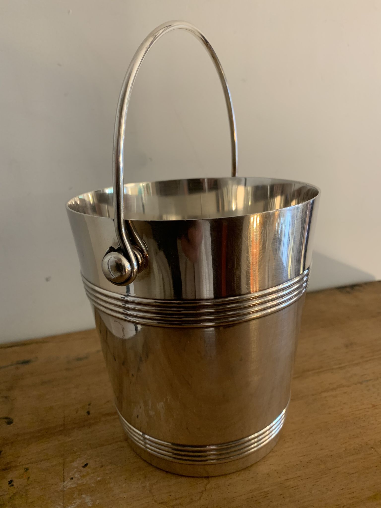 Gallia Christofle 1940 silver metal ice bucket