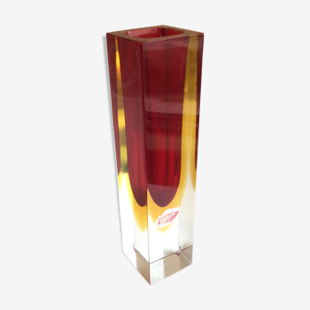 Murano glass vase sommerso Flavio Poli vintage 60