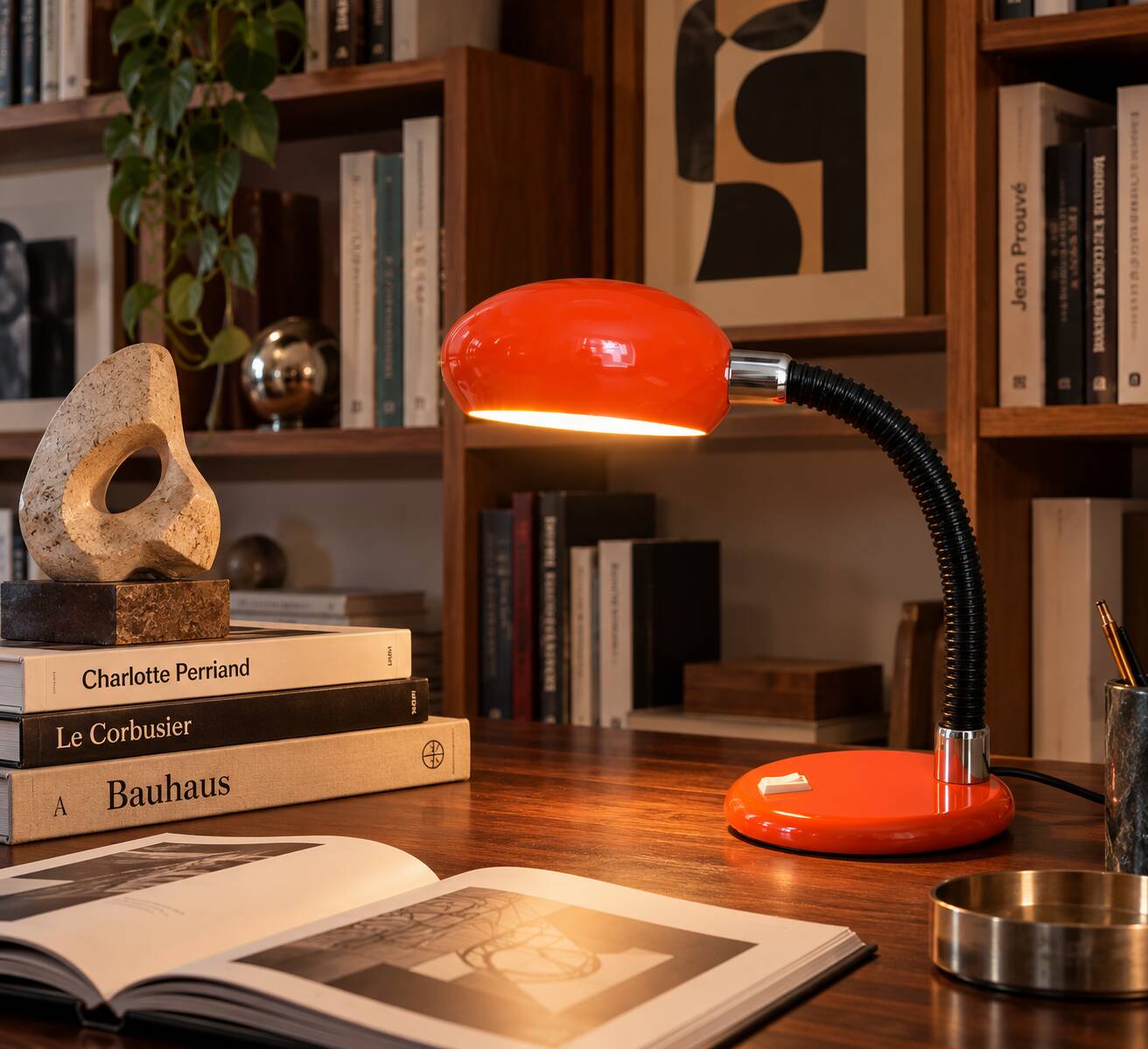 Space Age orange desk lamp – 1970s