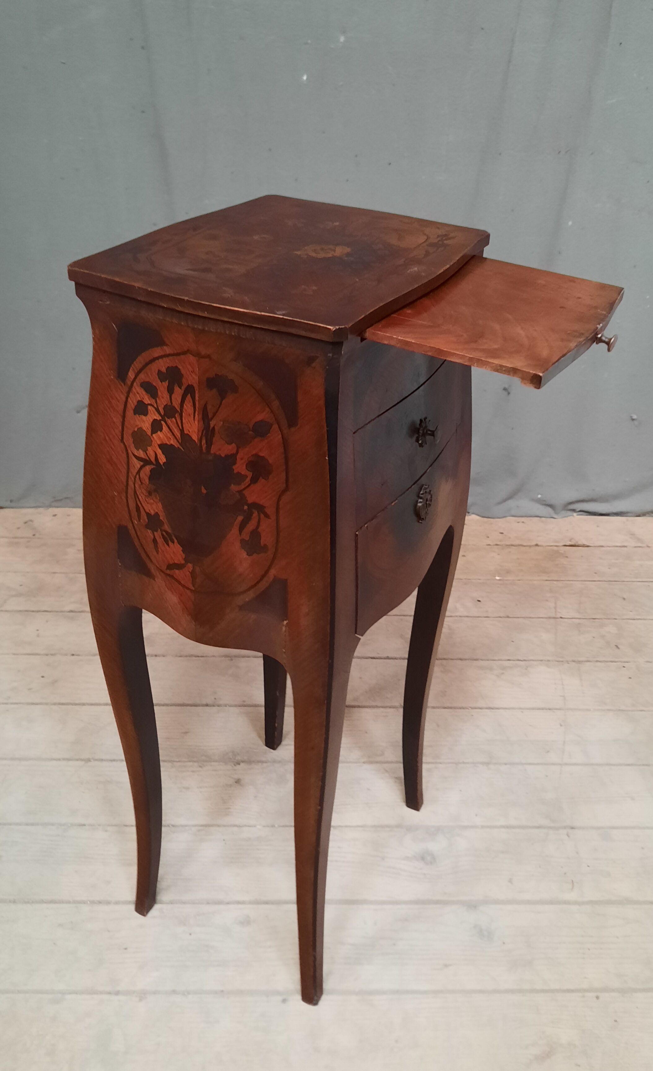 Louis XV style marquette bedside table